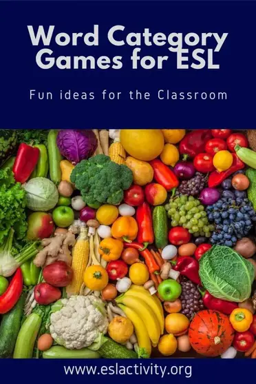 Word Categories Games Activities For English Learners