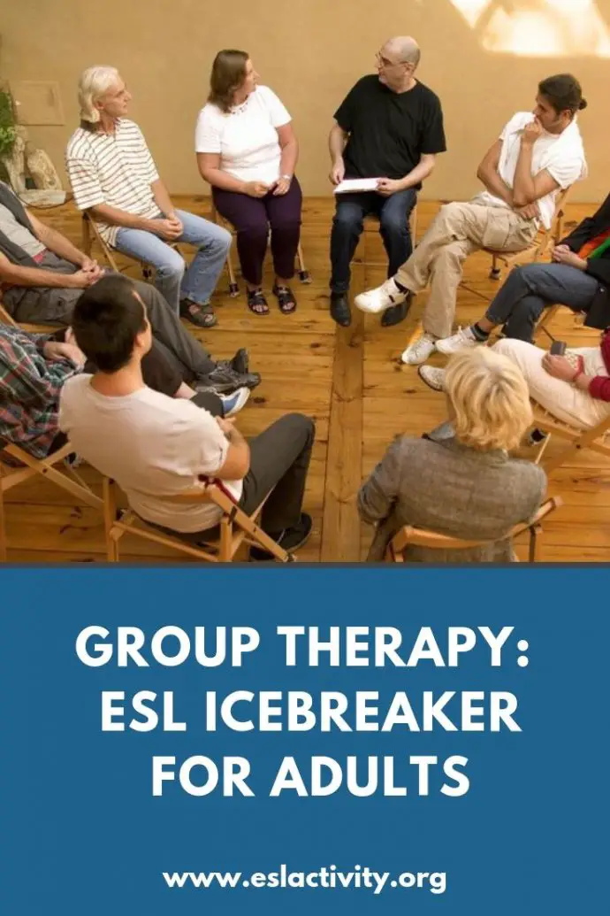 Group Therapy is a Nice Introduction Activity For ESL/EFL