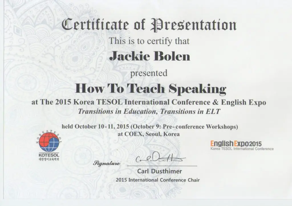 Kotesol international presentation by Jackie Bolen 2015