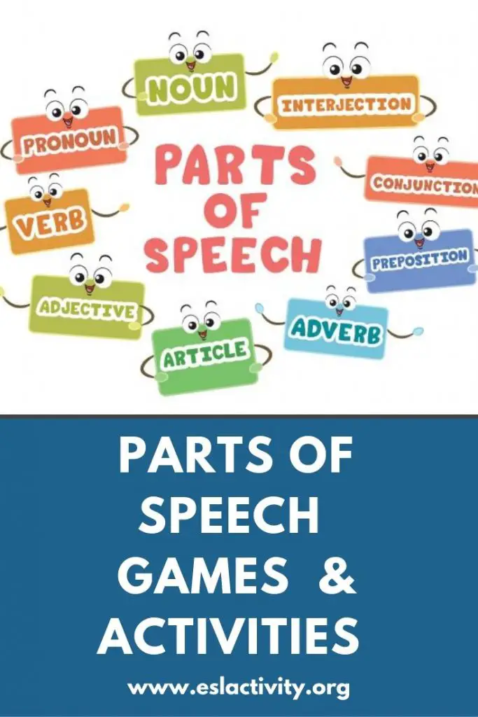 Parts of Speech ESL Games, Activities & Lesson Plan Ideas