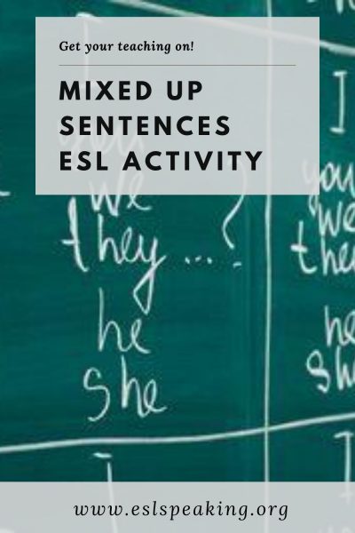Mixed up Sentences Activity for English Learners | ESL Activities