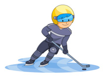 Boy Playing Ice Hockey