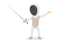 player with sword fencing sports clipart