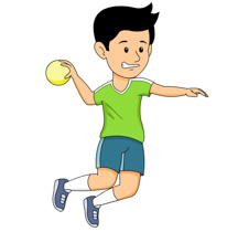 Preparing To Throw Ball Playing Handball Outdoor