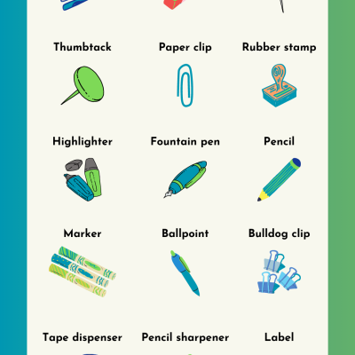 Stationery Items List in English | Office Supply Names