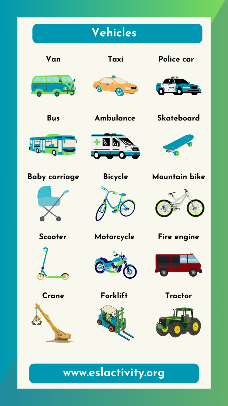 Transport Names in English Vocabulary for Transportation