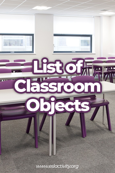 list of classroom objects