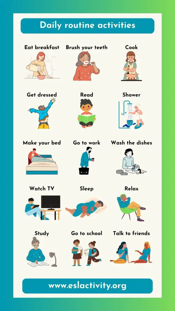 most common daily routine activities