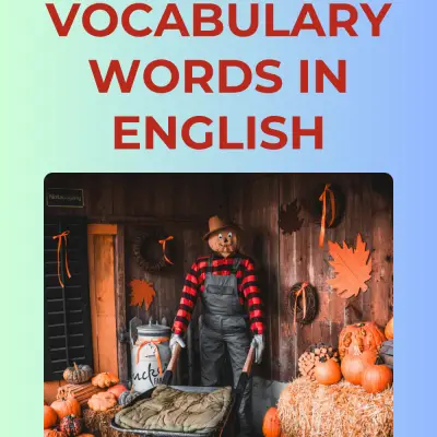 Fall Vocabulary Words in English